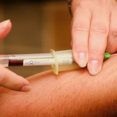 Syringe injected to obtain Blood Draw